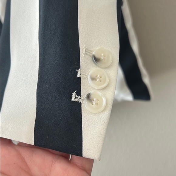 *H&M Navy and White Striped Blazer Bold Fashion Statement - Picture 6 of 10